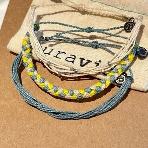 PURA VIDA Country Road Bracelet Set in Smoke Blue, Yellow & Vanilla NEW Custom